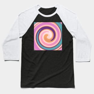 Swirl Pattern of Blue, Purple, Orange and Pink Baseball T-Shirt